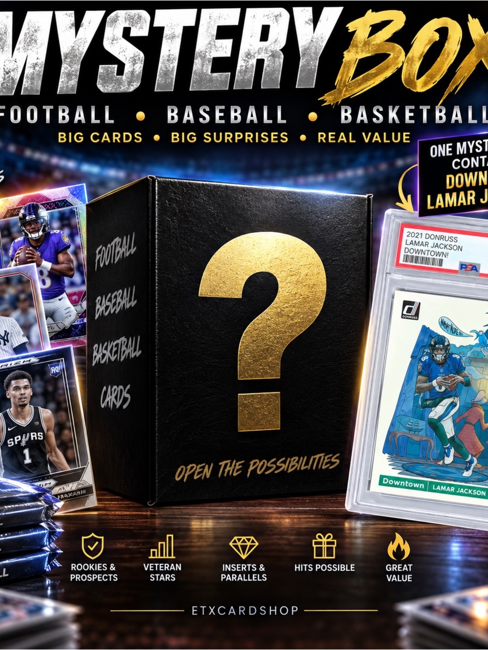 Mystery Box Sports Cards DOWNTOWN CHASE!